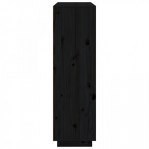 Dulap înalt, negru, 110,5x35x117 cm, lemn masiv de pin - V814373V - Img 4