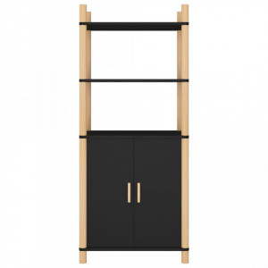 Dulap înalt, negru, 60x40x141 cm, lemn prelucrat - V345694V - Img 3