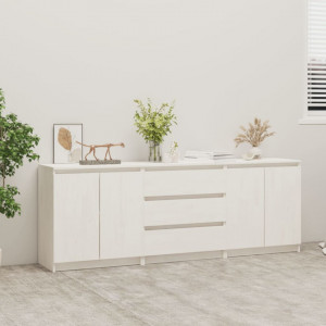 Dulap lateral, 180x36x65 cm, alb, lemn masiv de pin - V3094294V - Img 2