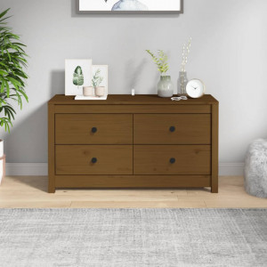 Dulap lateral, maro miere, 100x40x54 cm, lemn masiv de pin - V821777V - Img 2