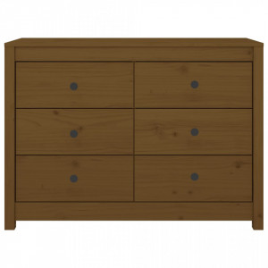 Dulap lateral, maro miere, 100x40x72 cm, lemn masiv de pin - V821767V - Img 4