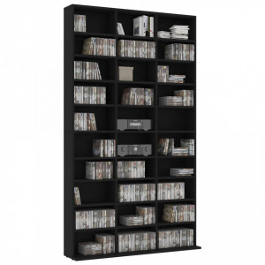 Dulap pentru CD-uri, negru, 102x16x177,5 cm, lemn compozit - V801779V - Img 3