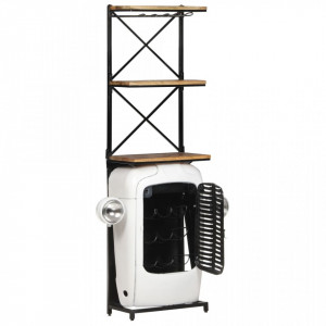 Dulap vinuri design tractor alb 49x31x170cm mango nefinisat - V320487V - Img 3
