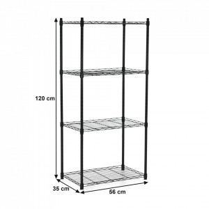 Etajeră cu înălţimea raftului reglabilă, 4 rafturi, neagră - TP274995 - Img 5