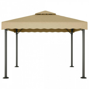 Foișor, gri taupe, 3x3 m, aluminiu și oțel - V318522V