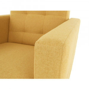 Fotoliu complet tapiţat, material textil muştar, 88x90x95 cm - TP209300 - Img 4