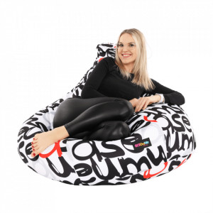 Fotoliu tip puff, model alb, negru, gri și roşu - TP287720 - Img 10