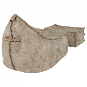 Fotoliu tip sac cu taburet, gri-maro - TP258168 - Img 3