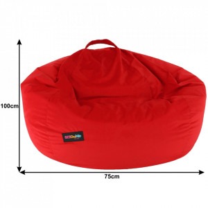 Fotoliu tip sac, material textil roşu, 75x100 cm - TP258196 - Img 11