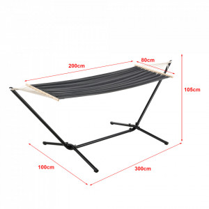 Hamac cu suport negru/gri inchis 120 Kg - P75702626 - Img 3