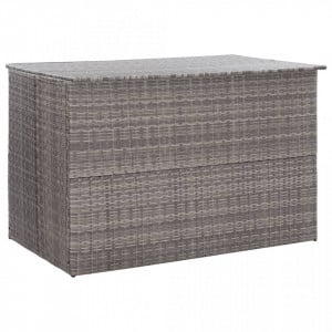 Lada de depozitare de gradina, gri, 150x100x100 cm, poliratan - V46467V - Img 1