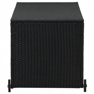 Lada de depozitare de gradina, negru, 130x65x115 cm, poliratan - V310089V - Img 3