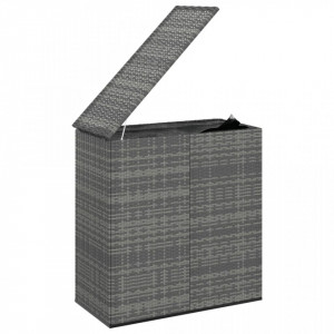Ladă grădină pentru perne, gri, 100x49x103,5 cm, ratan PE - V317225V - Img 3