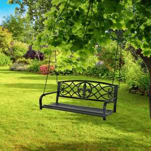 Leagăn metalic de grădină, negru, 127 cm - TP276423 - Img 7