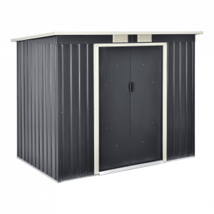 Magazie gradina cu usi glisante, 213 x 130 x 173 cm, gri inchis - P74678430 - Img 2