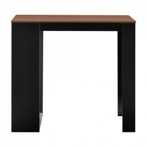 Masa-Bar cu rafturi, 110 x 50 x 103 cm, negru/efect lemn de nuc - P71908780 - Img 3