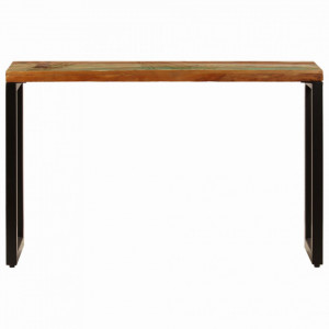 Masa consola, 120 x 35 x 76 cm, lemn masiv reciclat si otel - V247335V - Img 3