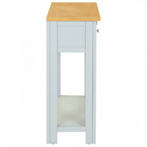 Masa consola, 83 x 30 x 73 cm, lemn masiv de stejar - V288635V - Img 3