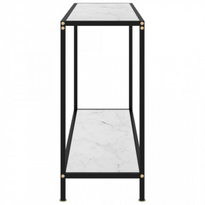 Masa consola, alb, 120 x 35 x 75 cm, sticla securizata - V322841V - Img 3