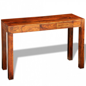 Masa consola cu 3 sertare, 80 cm, lemn masiv de sheesham - V242441V - Img 3