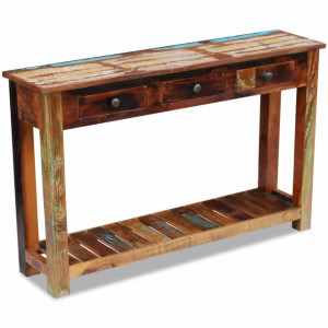 Masa consola, lemn reciclat de esenta tare, 120x30x76 cm - V243328V - Img 2