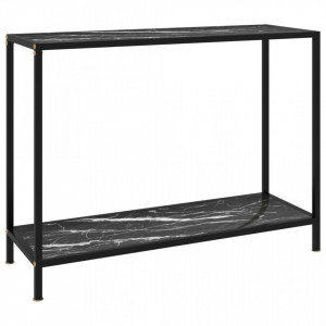 Masa consola, negru, 100 x 35 x 75 cm, sticla securizata - V322838V