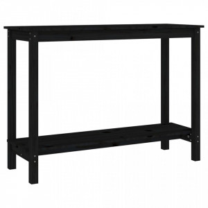 Masă consolă, negru, 110x40x80 cm, lemn masiv de pin - V822286V - Img 1
