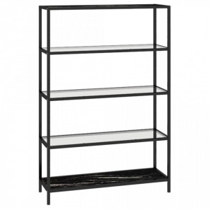 Masă consolă negru marmură&transparent 100x36x168 cm sticlă - V331639V - Img 1