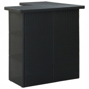 Masă de bar colțar, negru, 100 x 50 x 105 cm, poliratan - V313481V - Img 3