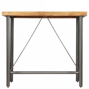 Masa de bar din lemn masiv de tec reciclat 120 x 58 x 106 cm - V245804V - Img 3