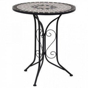 Masa de bistro mozaic, gri, 61 cm, ceramica - V46715V