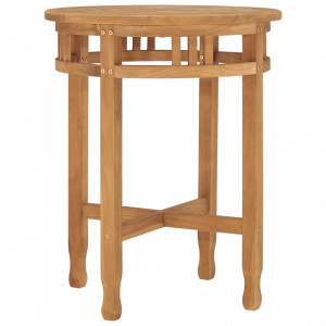 Masă de bistro, Ø60x60 cm, lemn masiv de tec - V315463V - Img 2