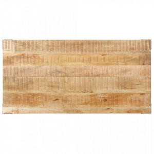 Masa de bucatarie, 140x70x76 cm, lemn masiv de mango nefinisat - V287434V - Img 4