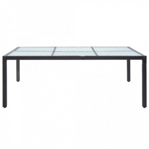 Masă de exterior, negru, 200x150x74 cm, poliratan - V46129V