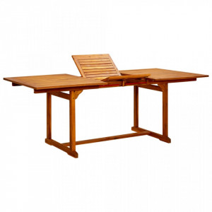 Masă de grădină, (150-200)x100x75 cm, lemn masiv de acacia - V316564V - Img 2