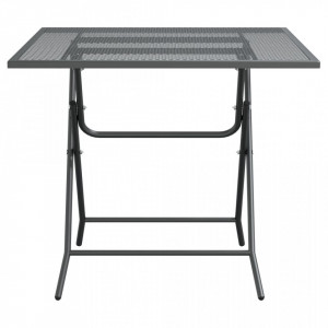 Masă de grădină antracit 80x80x72 cm plasă metalică expandată - V317345V - Img 3