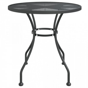 Masă de grădină antracit Ø80x72 cm plasă metalică expandată - V317343V - Img 3