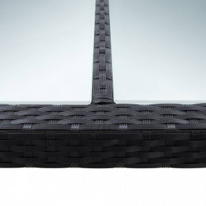 Masă de grădină, negru, 200 x 200 x 74 cm, poliratan - V46132V - Img 4