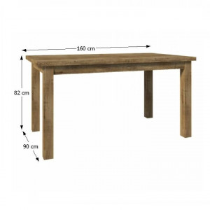 Masă extensibilă pentru dining,culoarea stejar închis, 160-203x90 cm - TP86191 - Img 2