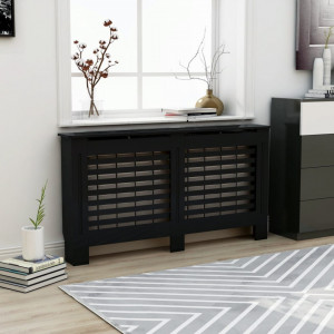 Masca pentru calorifer, negru, 152 x 19 x 81 cm, MDF - V288186V