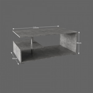 Măsuţă cafea, 110x60x45 cm, culoarea ciment, gri - TP192507 - Img 2