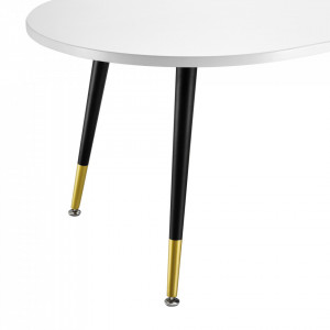 Masuta cafea, efect stejar alb mat lacuit/auriu - P71736456 - Img 3