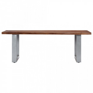 Masuta cafea, muchii naturale, 115x60x40 cm, lemn masiv acacia - V247828V - Img 2