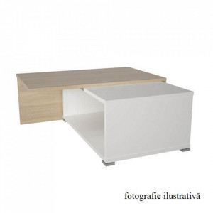 Măsuţă de cafea extensibilă, negru/alb - TP130597 - Img 1