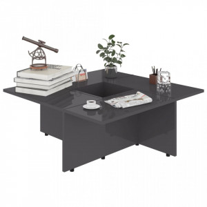 Masuta de cafea, gri extralucios, 79,5 x 79,5 x 30 cm, PAL - V802911V - Img 3