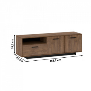 Măsuţă, masă, comodă TV, stejar și negru - TP303569 - Img 4