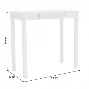 Măsuţă, masă tip consolă albă, 80x40x75 cm - TP277805 - Img 13
