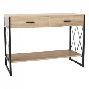 Măsuţă, masă tip consolă stejar și negru, 106x45x76 cm - TP300388 - Img 14