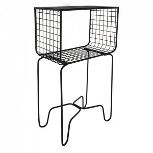 Măsuţă metalică, neagră, 40x22x68 cm - TP285301 - Img 10