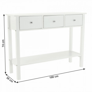 Măsuţă tip consolă, albă, 100x74x30 cm - TP251695 - Img 2